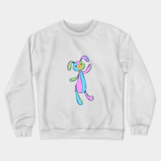 Patchwork Stuffed Bunny in Pastels Crewneck Sweatshirt